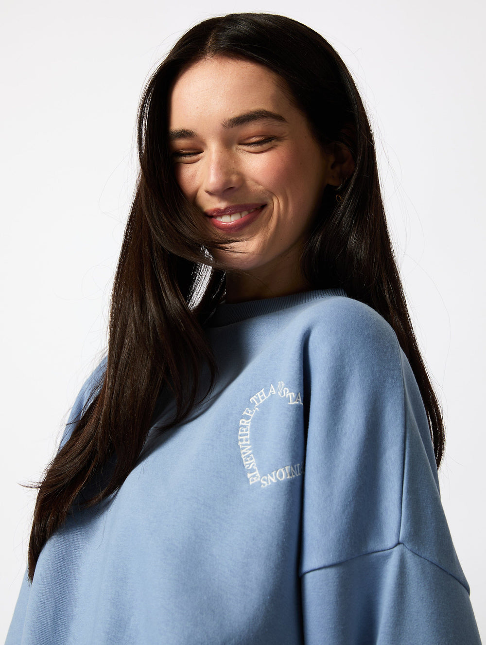 Take Your Opinions Elsewhere Sweatshirt in Washed Blue Hoodies & Sweatshirts Skinnydip London