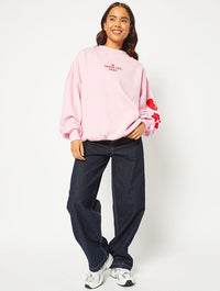 Thank You Next Pink Oversized Sweatshirt Hoodies & Sweatshirts Skinnydip London