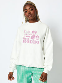 This Is Not My First Rodeo Sweatshirt In Ecru Hoodies & Sweatshirts Skinnydip London