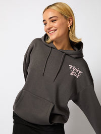 Tipsy Girl Hoodie in Charcoal Hoodies & Sweatshirts Skinnydip London