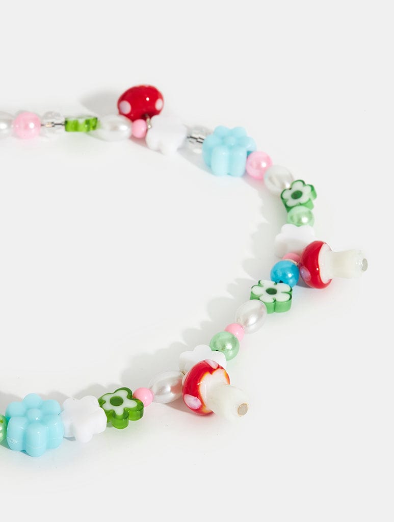 Toadstool Beaded Phone Strap Phone Grips Skinnydip London