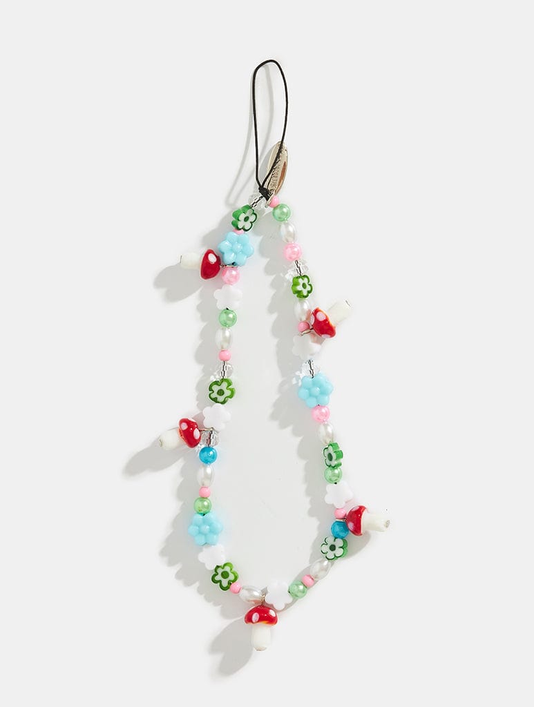 Toadstool Beaded Phone Strap Phone Grips Skinnydip London