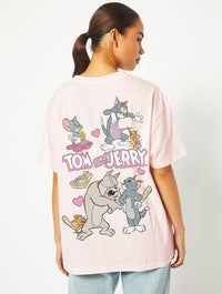 Tom & Jerry Valentine's T-Shirt in Pink Tops & T-Shirts Skinnydip London