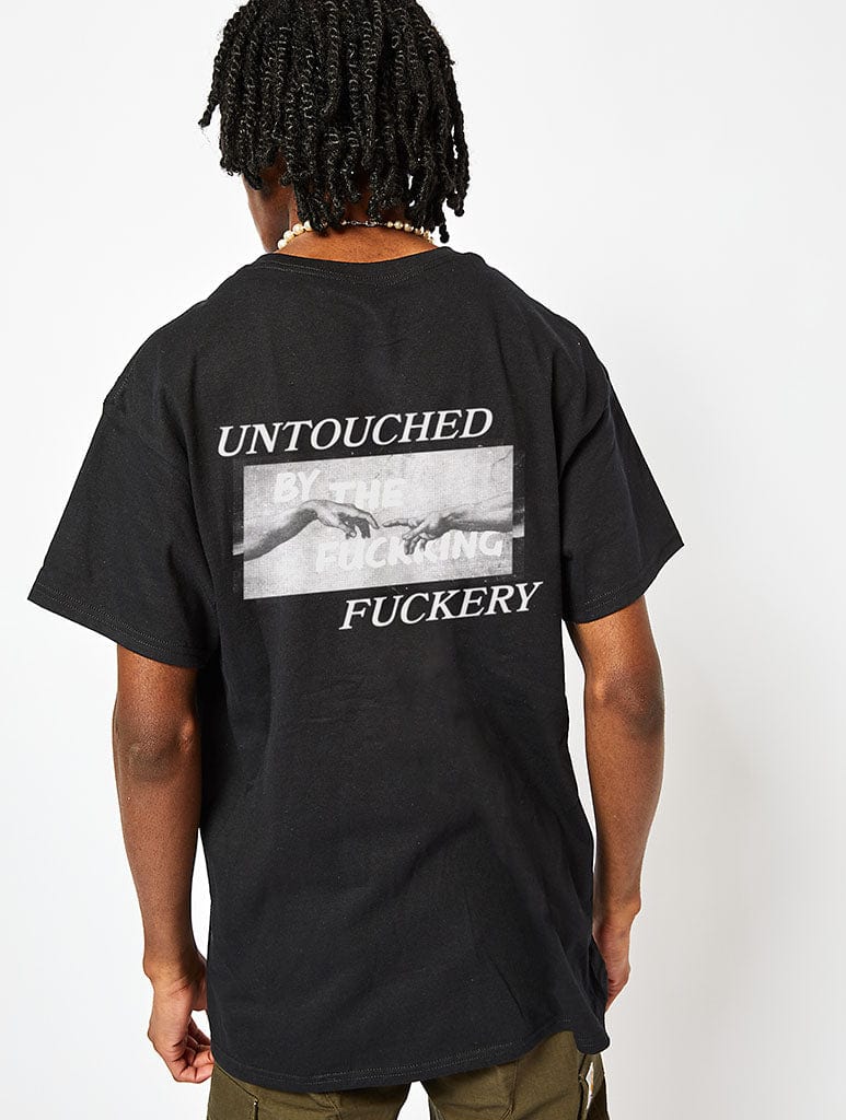 Untouched T-Shirt in Black Hoodies & Sweatshirts Skinnydip London