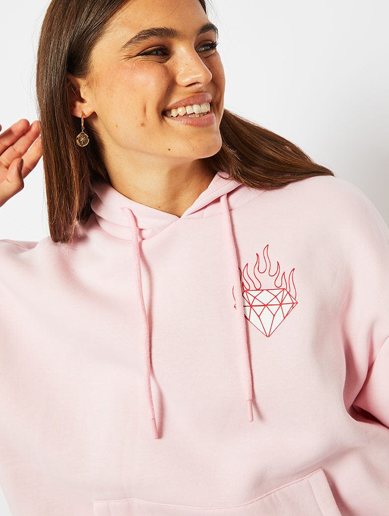 Vegas Baby Oversized Hoodie in Pink Hoodies & Sweatshirts Skinnydip London