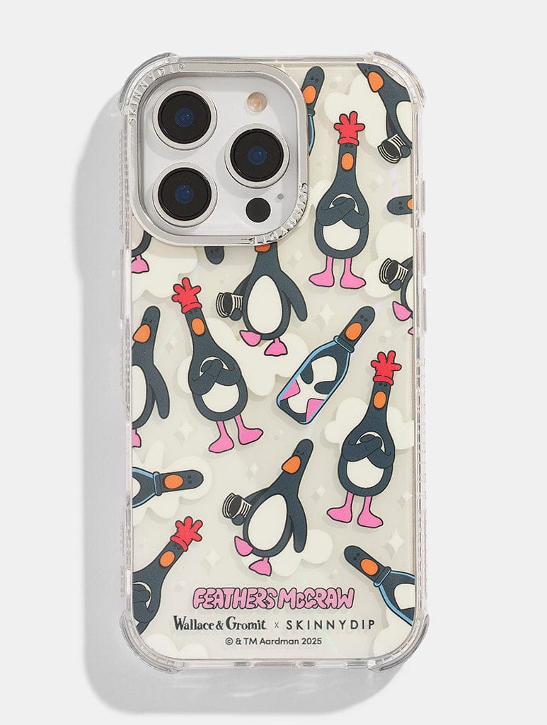 Wallace & Gromit x Skinnydip Feathers Repeat Shock iPhone Case Phone Cases Skinnydip London