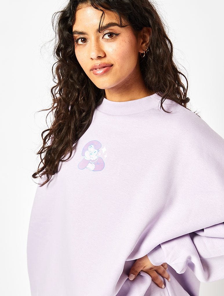 Wallace & Gromit x Skinnydip Wendolene Sweatshirt In Lilac Hoodies & Sweatshirts Skinnydip London