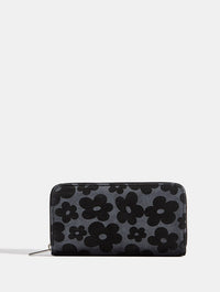 Warped Black Floral Velvet Long Purse Purses & Card Holders Skinnydip London