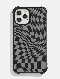 Warped Grey Check Shock iPhone Case Phone Cases Skinnydip London