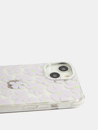 Warped Lilac Glitter Flower Shock iPhone Case Phone Cases Skinnydip London