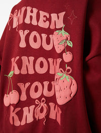 When You Know You Know Sweatshirt in Burgundy Hoodies & Sweatshirts Skinnydip London