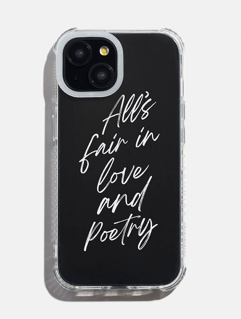 White All's Fair in Love & Poetry Shock iPhone Case Phone Cases Skinnydip London