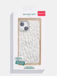 White Bow Swirl Shock iPhone Case Phone Cases Skinnydip London