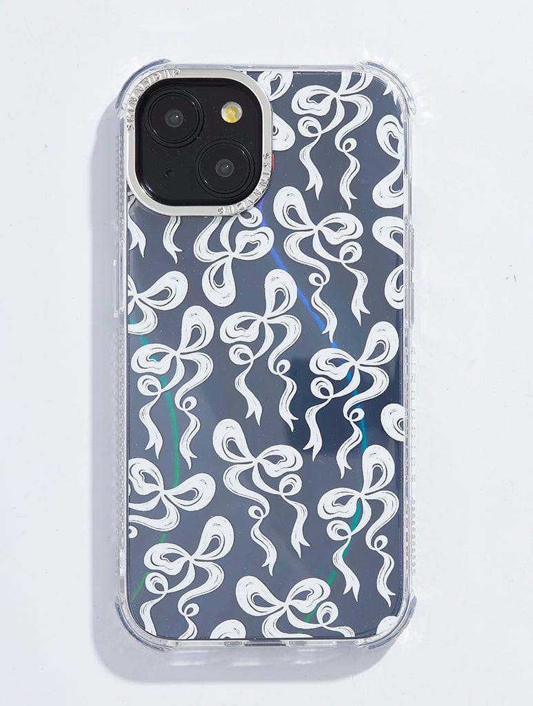 White Bow Swirl Shock iPhone Case Phone Cases Skinnydip London