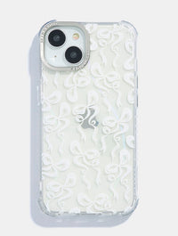 White Bow Swirl Shock iPhone Case Phone Cases Skinnydip London