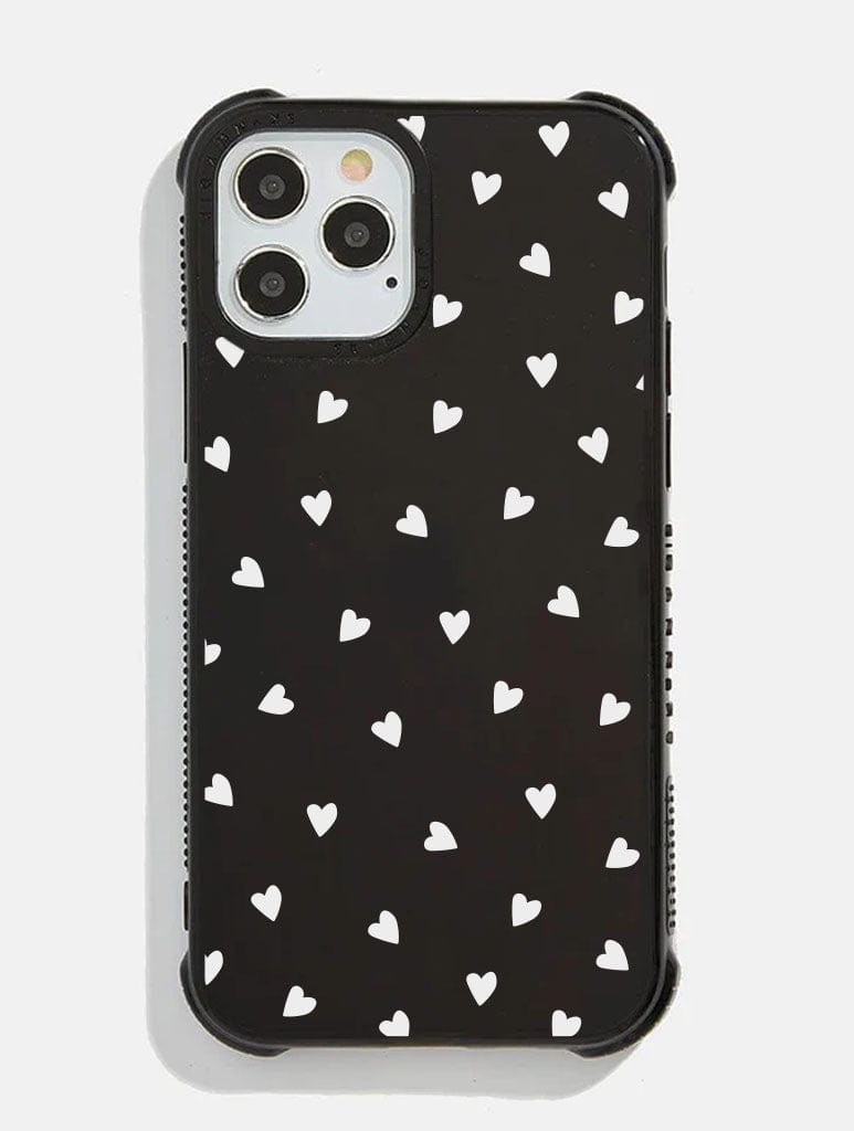 White Ditsy Heart Shock iPhone Case Phone Cases Skinnydip London