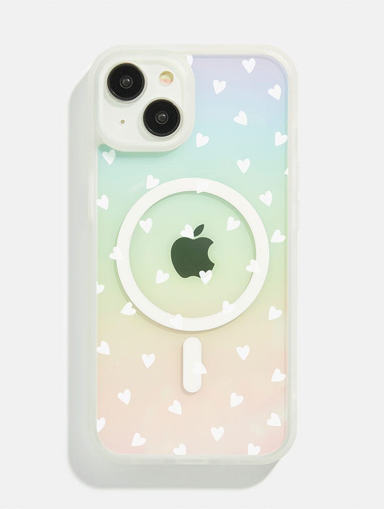 White Ditsy Hearts Frosted MagSafe iPhone Case Phone Cases Skinnydip London