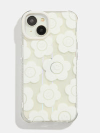 White Happy Flower Shock iPhone Case Phone Cases Skinnydip London