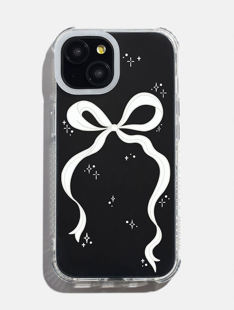 White Single Bow Shock iPhone Case Phone Cases Skinnydip London