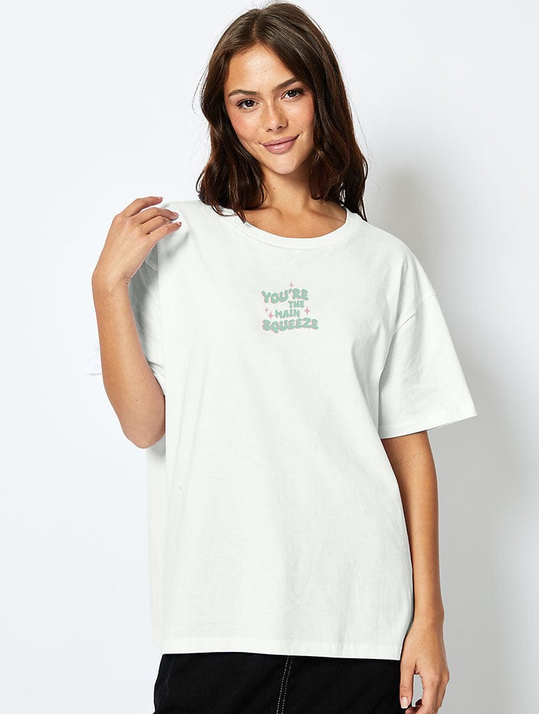 You're The Main Squeeze T-Shirt in Ecru Tops & T-Shirts Skinnydip London