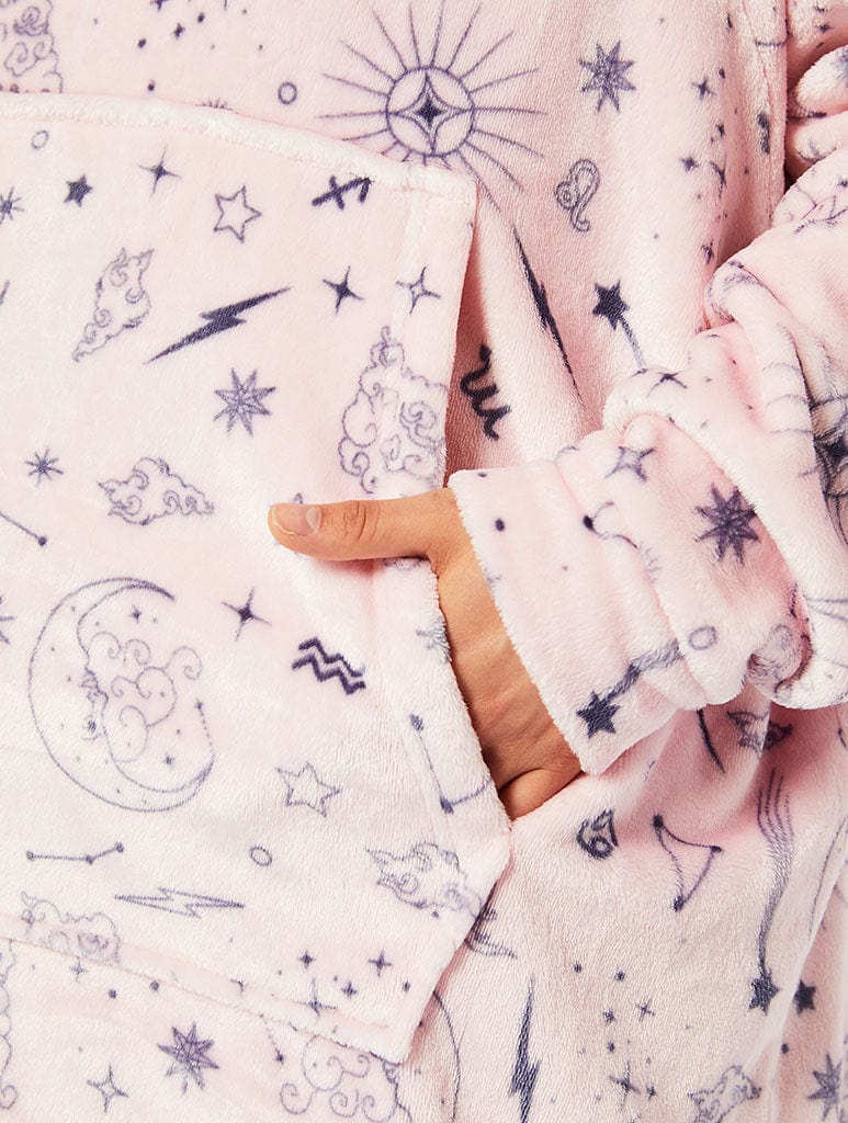 Zodiac Celestial Fleece Blanket Hoodie Lingerie & Nightwear Skinnydip London