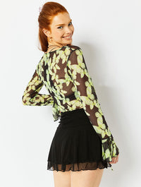 Butterfly Print Lace Up Cardi Top In Black Jumpers & Cardigans Skinnydip London