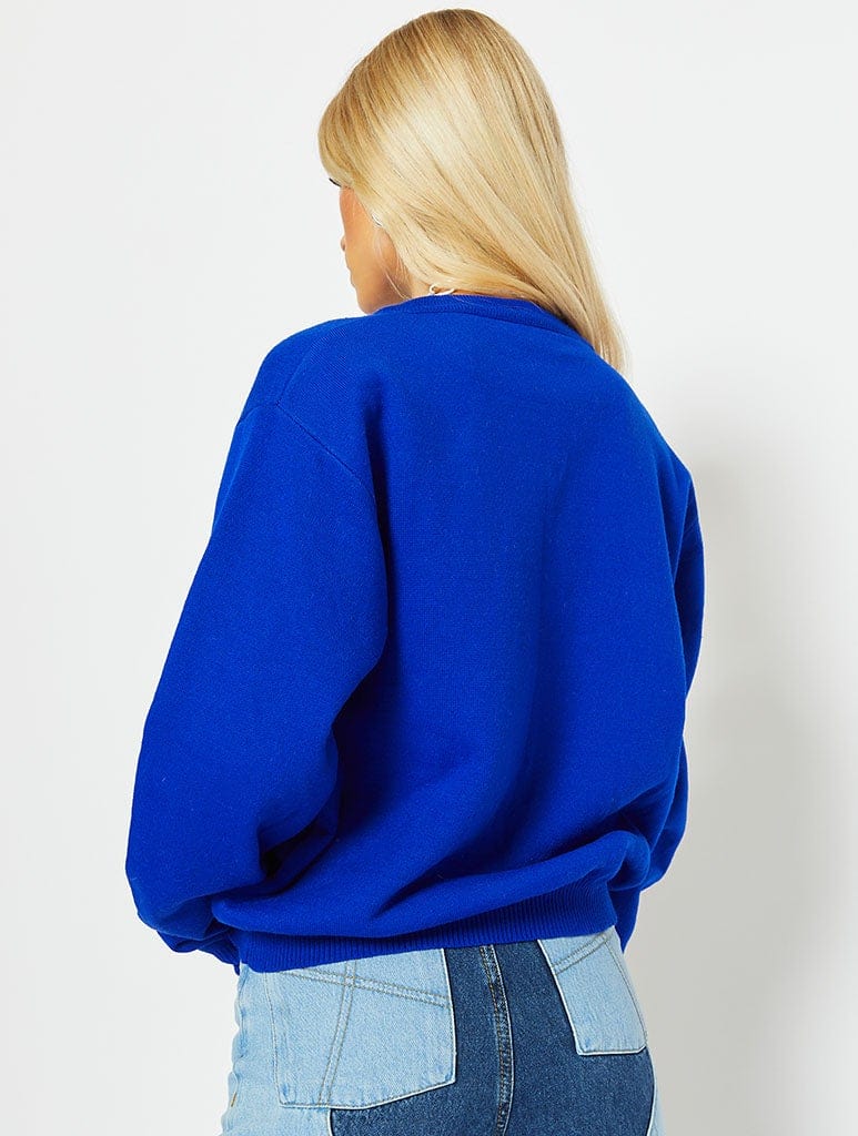 Weekday Knitted Jumper In Cobalt in Blue