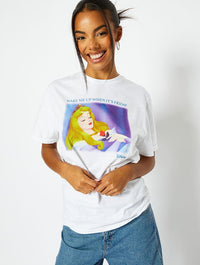 Disney x Skinnydip Sleeping Beauty Wake Me Up T-Shirt in White Tops & T-Shirts Skinnydip London