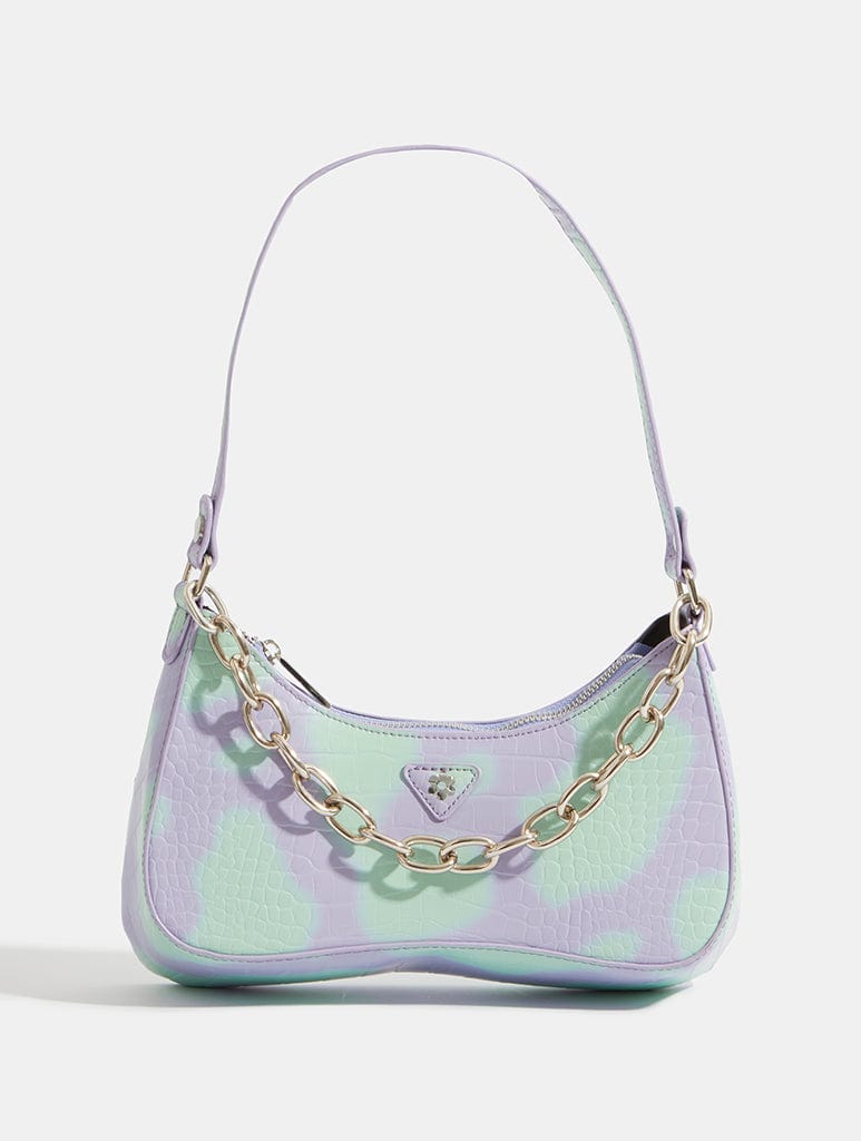 Kiera Aqua Croc Shoulder Bag Shoulder Bags Skinnydip London