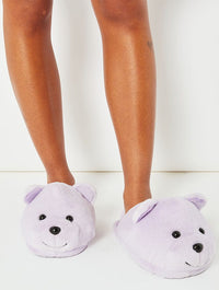 Lilac Teddy Slippers Footwear Skinnydip London