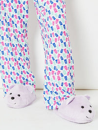 Lilac Teddy Slippers Footwear Skinnydip London