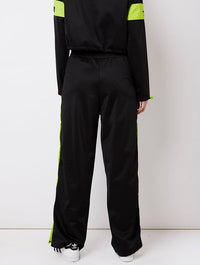 Wide Leg Popper Trousers with Contrast Seam Co-ord in Black Bottoms Skinnydip London